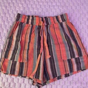 SHEIN Red and Orange Cargo Shorts